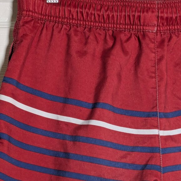 Amazon Essentials Men's Quick-Dry Swim Trunk Red Blue Stripes, Small, 7" Inseam - Picture 8 of 16
